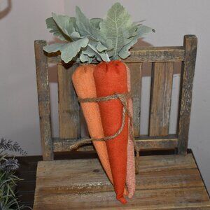 Bundled Fabric Carrots Spring Country Cottage Farmhouse Easter Home Decor